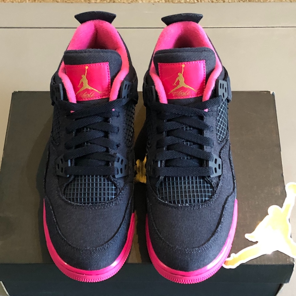 DS Nike Air Jordan 4 IV Retro Denim PINK size 5.5y - Picture 2 of 7